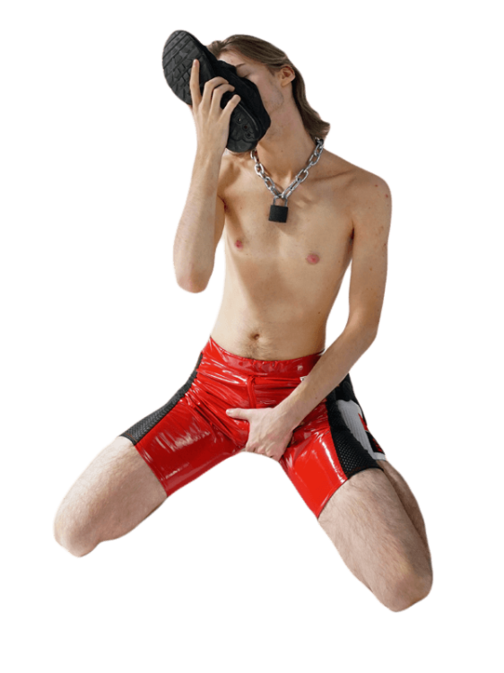 4Skinny Latex Shorts Puppy Red.png