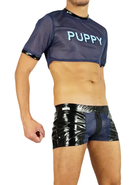 3Mesh Crop Top Navy Blue .webp