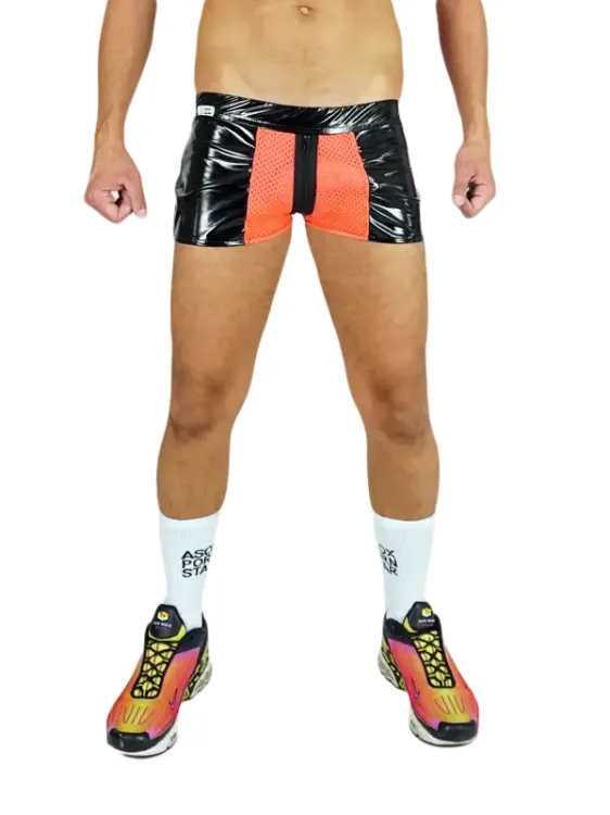 1Skinny Latex Shorts Pink.webp