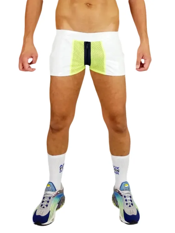 1Skinny Latex Shorts White.webp