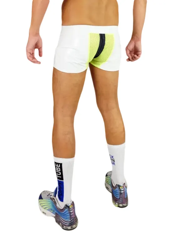 2Skinny Latex Shorts White.webp