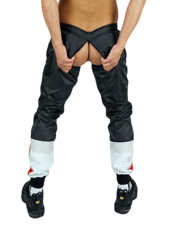 Raw Nylon Pants Hung Black Red White3.png