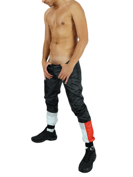 Raw Nylon Pants Hung Black Red White8.png