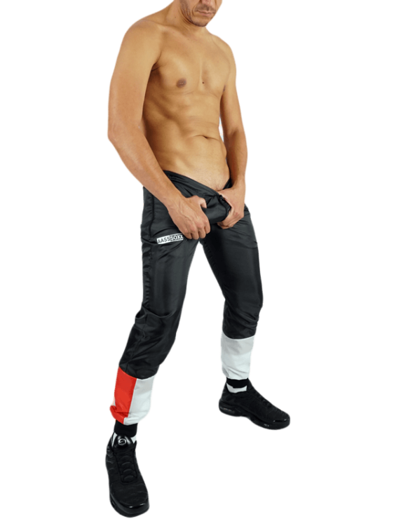 Raw Nylon Pants Hung Black Red White9.png