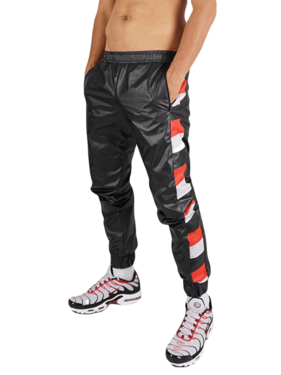 Raw Nylon Pants SoccerBoyyz Black Red1.png