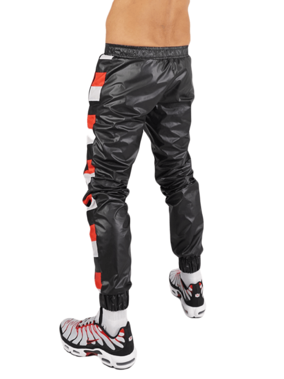 Raw Nylon Pants SoccerBoyyz Black Red2.png