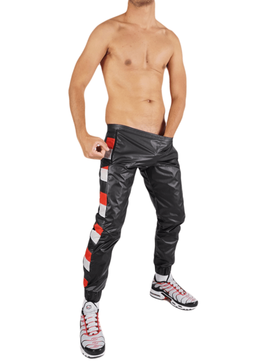 Raw Nylon Pants SoccerBoyyz Black Red5.png