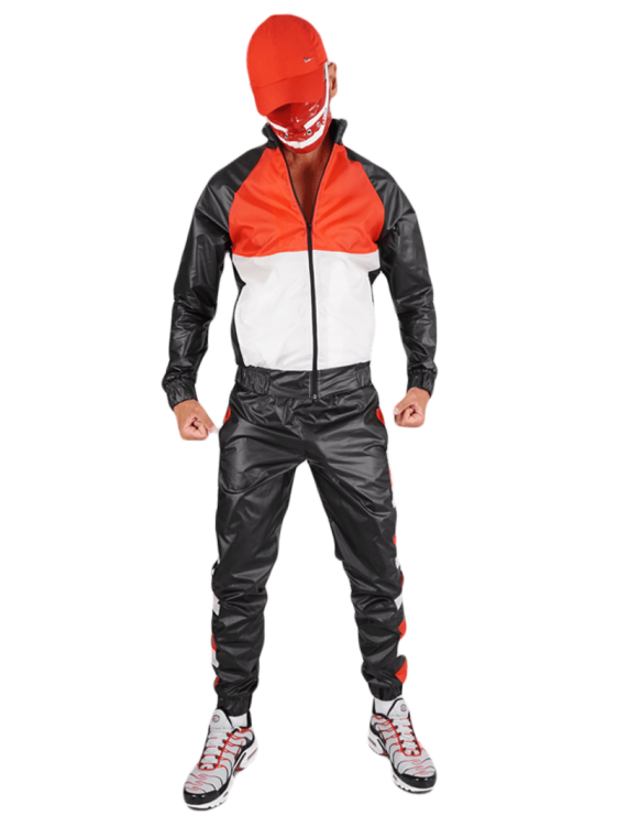 Raw Nylon Pants SoccerBoyyz Black Red8.png