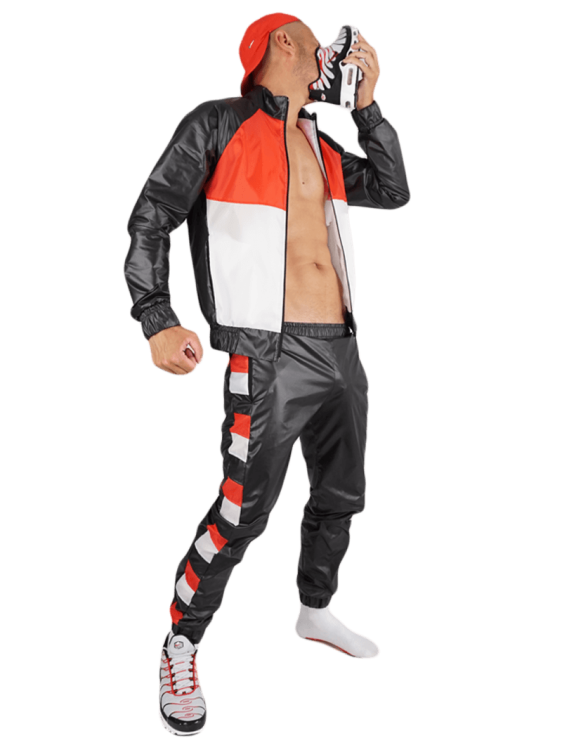 Raw Nylon Pants SoccerBoyyz Black Red9.png