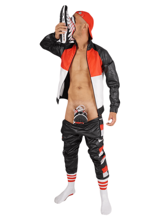Raw Nylon Pants SoccerBoyyz Black Red10.png
