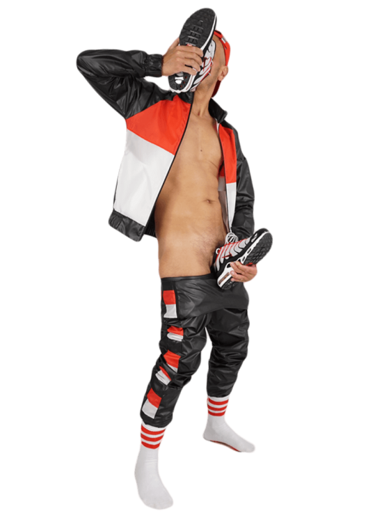 Raw Nylon Pants SoccerBoyyz Black Red11.png