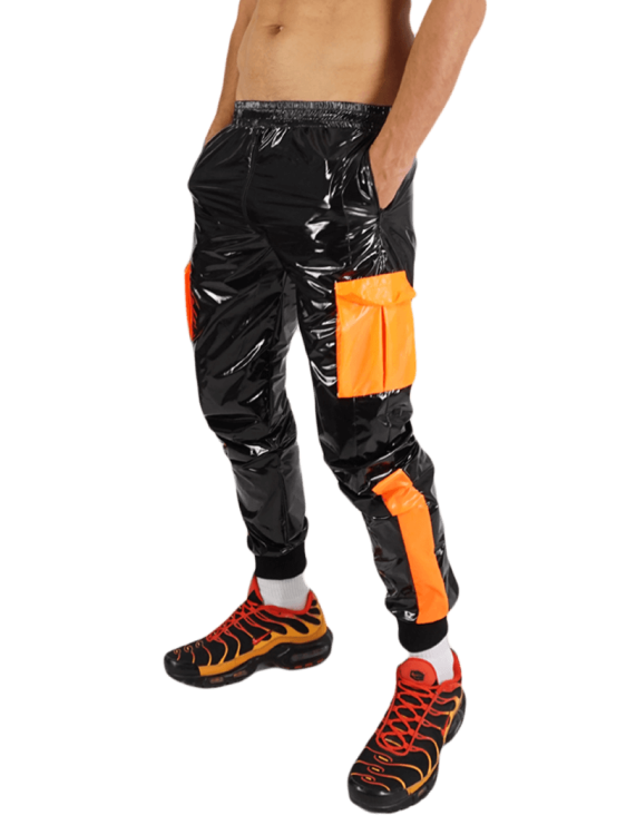 Nylon Pants FetishBoyyz Black Orange9.png