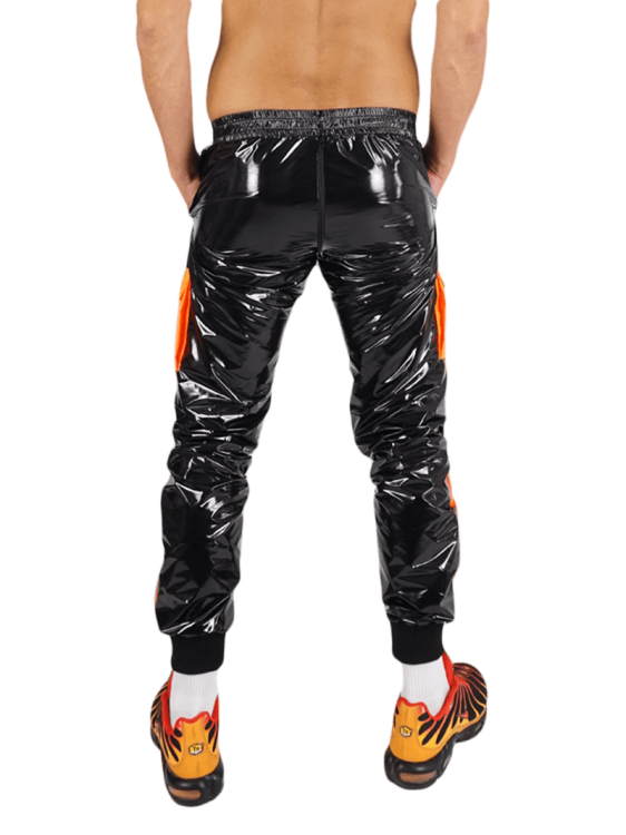 Nylon Pants FetishBoyyz Black Orange11.png