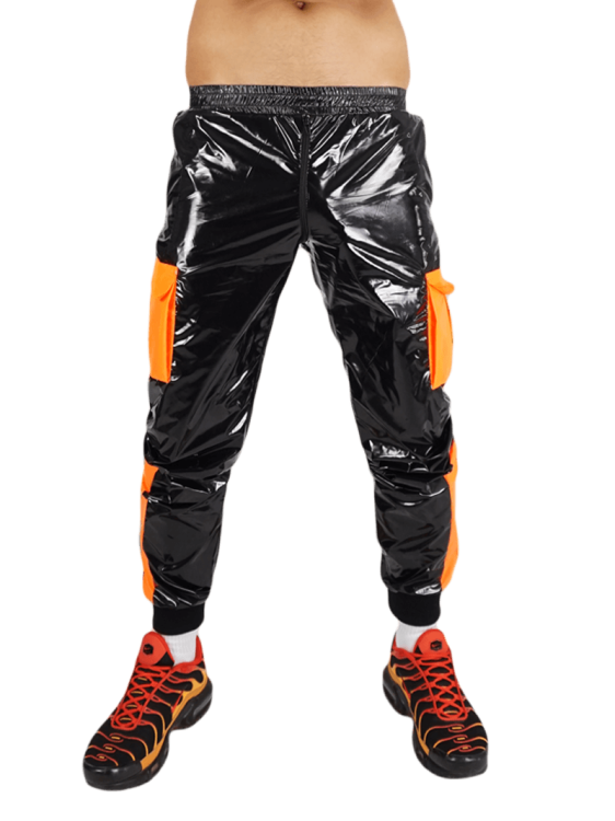 Nylon Pants FetishBoyyz Black Orange12.png