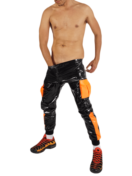 Nylon Pants FetishBoyyz Black Orange13.png