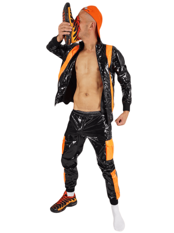 Nylon Pants FetishBoyyz Black Orange18.png