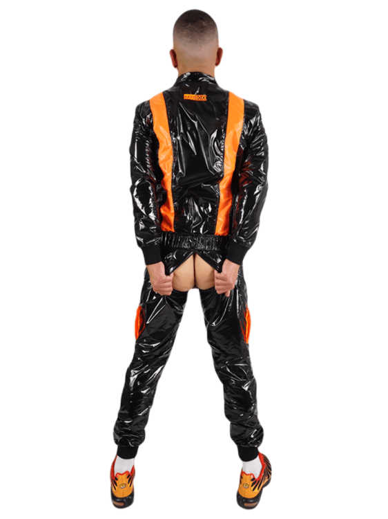 Nylon Jacket FetishBoyyz Black Orange7.png
