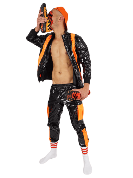 Nylon Jacket FetishBoyyz Black Orange9.png