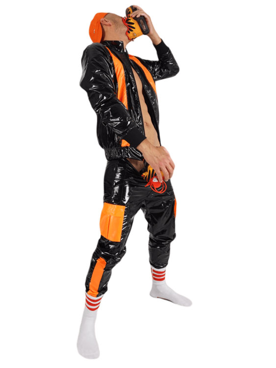 Nylon Jacket FetishBoyyz Black Orange10.png