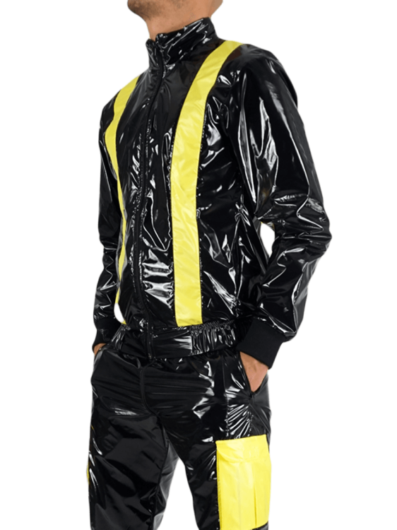 Nylon Jacket FetishBoyyz Black Yellow10.png