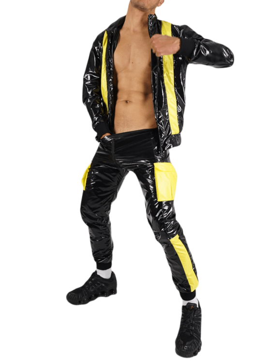 Nylon Jacket FetishBoyyz Black Yellow14.png