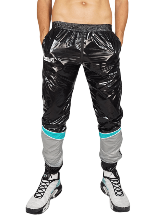 Nylon Pants Fuck One Black Blue1.png
