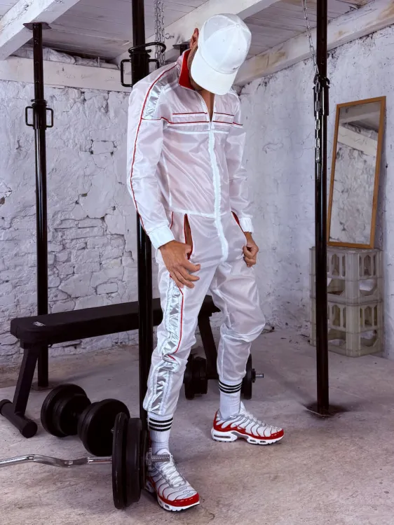 Malik White Raw Nylon Overall - 5.jpeg