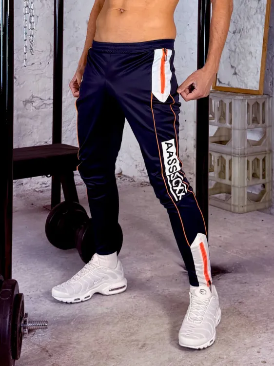 Rocco Pants Orange Navy - 1.jpeg