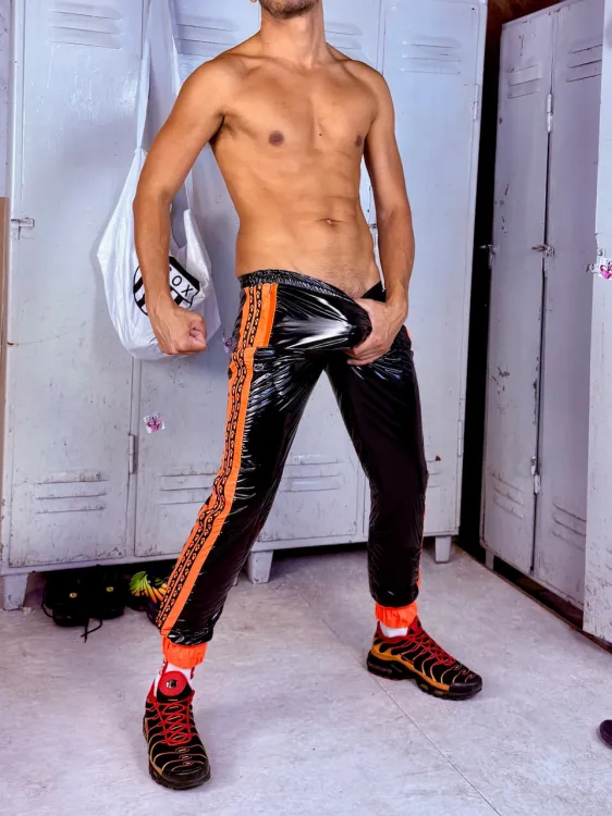 Puppy Nylon Pants XXX.Jay Black Orange - 4.jpeg