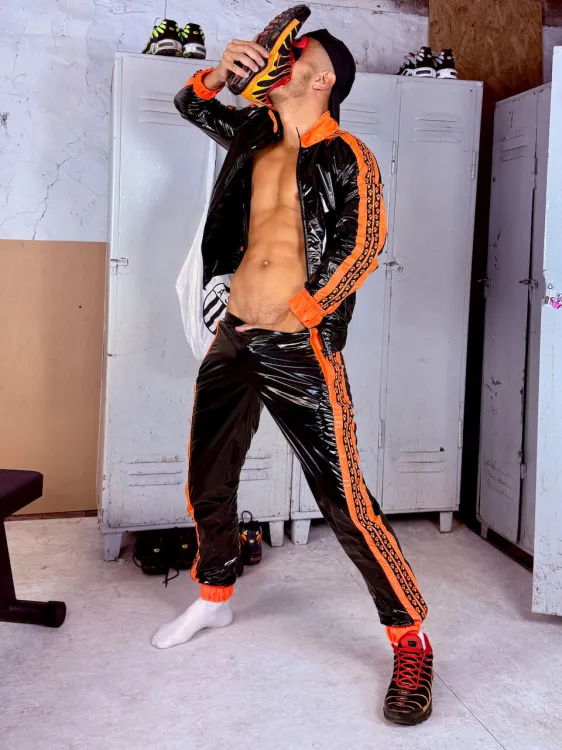Puppy Nylon Pants XXX.Jay Black Orange - 5.jpeg