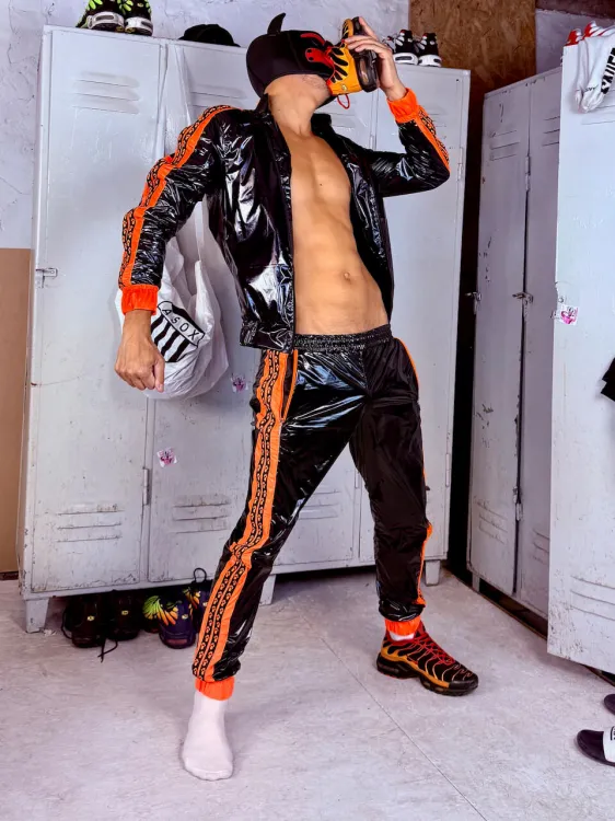 Puppy Nylon Pants XXX.Jay Black Orange - 7.jpeg