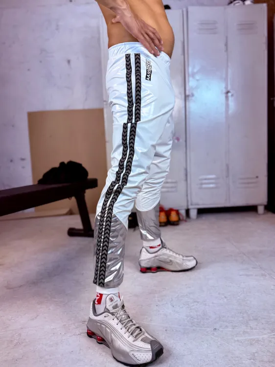 Shiny Stripes Latex Pants XXX. Shane White Silver - 4.jpeg
