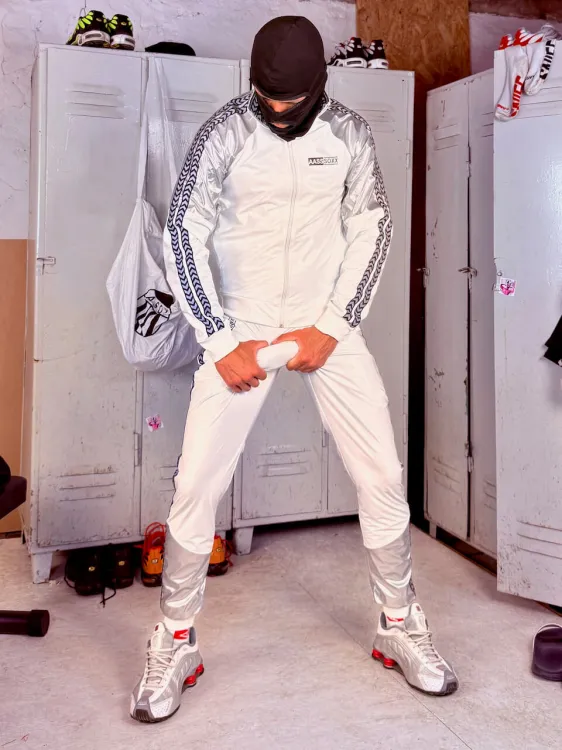 Shiny Stripes Latex Pants XXX. Shane White Silver - 7.jpeg