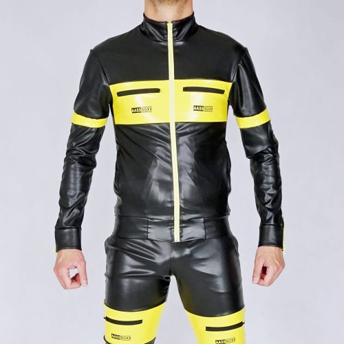 AASSEATER PVC LEATHER JACKET YELLOW1.JPG