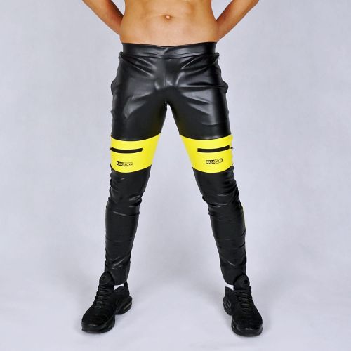 AASSEATER PVC LEATHER PANTS YELLOW1.JPG