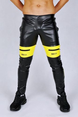 AASSEATER PVC LEATHER PANTS YELLOW1.JPG