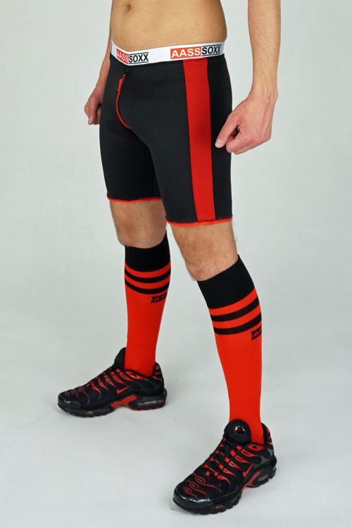 NEOPRENE SHORTS FUCKGATE LONG BLACK RED2.JPG