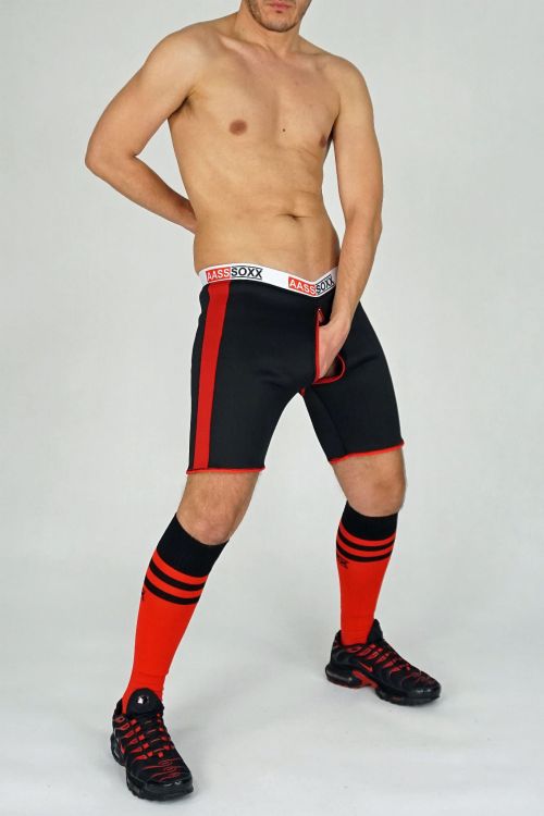 NEOPRENE SHORTS FUCKGATE LONG BLACK RED9.JPG