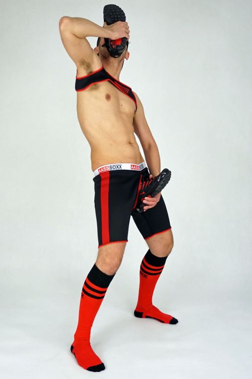 NEOPRENE SHORTS FUCKGATE LONG BLACK RED10.JPG